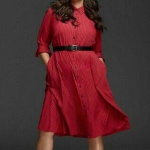 Red & Black striped Lane Bryant swing dress size 14